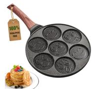 YASHE 7 Trous Smiley Poêle à Pancakes Induction,Poêle à Crêpes Antiadhésive