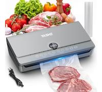 YASHE 80KPA Machine Sous Vide Alimentaire avec Couvercle Magnétique, 10-en-1 Double Pompe et Double Scellage Machine Sous Vide, Rangement de Rouleau Intégré, 1 Rouleau de Sacs Inclus (20 x 300 cm)