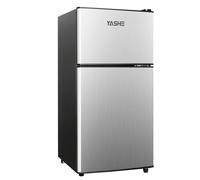 YASHE 86L Mini-Réfrigérateur avec Congélateur, frigo Double Porte avec Congélateur Supérieur, Figo Congelateur Combiné, Réfrigérateur Congélateur pour Chambre, Bureau, Cuisine et Dortoir, Noir