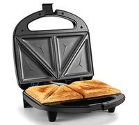 YASHE Appareil à croque-monsieur pour 2 croque-monsieur 750 W avec revêtement anti-adhésif, chauffage rapide, contrôle automatique de la température, poignée isolée thermiquement, compact, noir