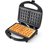 YASHE Appareil à gaufre, 750W Gaufrier Electrique, Machine a Gaufre pour 2 Gaufres, Plaques Antiadhésives, Température Automatique, Lumière De Cuisson
