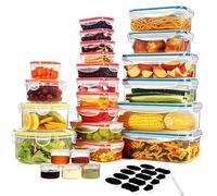 YASHE Boîte Conservation Alimentaire 50 Pièces, Sans BPA Boîte Alimentaire Set, Plastique Boîte Hermetique Alimentaire, 100% Étanche, Adaptés au Micro-ondes et au Congélateur