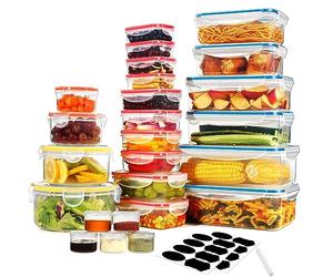 YASHE Boîte Conservation Alimentaire 50 Pièces, Sans BPA Boîte Alimentaire Set, Plastique Boîte Hermetique Alimentaire, 100% Étanche, Adaptés au Micro-ondes et au Congélateur