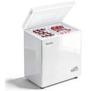 YASHE Congélateur coffre 150L, pose libre, Blanc | 2 paniers amovibles, 6 niveaux de température, faible consommation d'énergie et fonctionnement silencieux de 45 dB