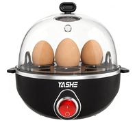 YASHE Cuiseur à œufs électrique 7 œufs - Noir, œufs durs/mollets/à la coque, doseur inclus