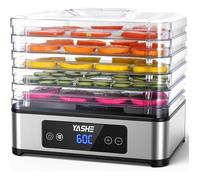 YASHE Déshydrateur alimentaire 5 plateaux inox, 35-70°C, minuterie 1-48h, 400W - fruits, jerky, herbes, friandises chiens