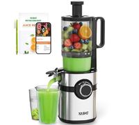 YASHE Extracteur de jus, juicer machine avec goulotte large de 12,7 cm pour fruits et légumes entiers, presse-agrumes avec auto-alimentation, haut rendement en jus, facile à nettoyer, noir