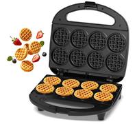 YASHE Gaufrier mini 8 plaques antiadhésives 8 x 5 cm noir 750W - 8 mini-gaufres