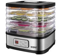 YASHE GGJ-261B Déshydrateur Alimentaire, Contrôle de Température de 35 à 70°C et Minuterie de 72 Heures, 5 Plateaux Réglables en Hauteur, Déshydrateur pour Fruits et Légumes, 240 Watts, Sans BPA
