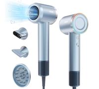 YASHE HD-896 Sèche-Cheveux Ionique, Moteur Brushless Haute Vitesse de 110 000 tr/min, Séchage Rapide à Faible Bruit de 22 m/s, 1600W Seche Cheveux Professionnel, 1 Diffuseur et 2 Concentrateurs