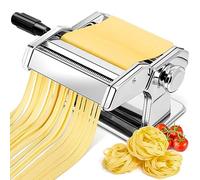 YASHE Machine à Pâtes Manuelle, 7 Épaisseurs Réglables, Machine à Pâtes en Acier Inoxydable avec Rouleau et Cutter, Machine à Pâtes Fraîches à Manivelle à la Main pour Spaghetti, Fettuccini, Lasagnes