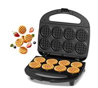 YASHE Mini Gaufrier, 8 Petites Gaufres de 5 cm, Plaques Antiadhésives | Design compact et facile à nettoyer, idéal pour les petits-déjeuners, fêtes et goûters