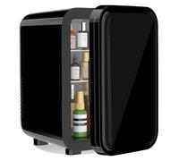 YASHE Mini réfrigérateur, 6 litres/8 canettes 220-240 V AC/DC Réfrigérateurs thermoélectriques portables pour chambre à coucher, soins de la peau, boissons, bureau, dortoir et voiture, noir