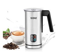 YASHE Mousseur a Lait 4 En 1,240 ml Mousseur à Lait éLectrique, Automatique Chauffe Lait, pour Lattes, Cappuccinos, Chocolat, Silencieux & Facile à Nettoyer