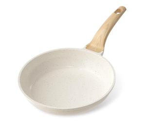 YASHE Poêle anti-adhésive de 20 cm, avec revêtement en granit pour œufs, crêpes et bacon, compatible avec induction, facile à nettoyer, sans PFOA avec manche anti-calorique