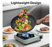 YASHE Poêle antiadhésive 20 cm, Revêtement granit, compatible induction, sans PFOA, idéale pour œufs, crêpes et bacon,Noir