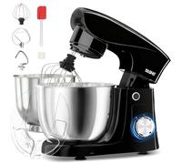 YASHE Robot Pâtissier 1500W, 4,5L + 5L Deux Bols en Acier Inoxydable, 10+P Vitesses, Tête Inclinable, Crochet à Pâte, Batteur & Fouet, Robot Pétrin Professionnel