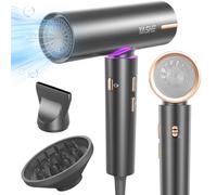 YASHE Sèche-Cheveux Ionique, Moteur Brushless de 110 000 tr/min, Sèche-Cheveux Professionnel avec Diffuseur et Concentrateur, 3 Vitesses, 4 Réglages de Chaleur, Bouton Froid, 1800W Séchage Rapide
