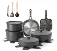YASHE Set de Poêles et Casseroles Antiadhésives 20 Pièces, Pour Four