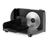 YASHE Trancheuse Electrique Pliable, 180W Trancheuse À Jambon Avec Épaisseur Réglable 0-15 Mm, Lame En Acier Inox 17 Cm, Compacte Et Facile À Ranger Pour Viande, Fromage, Pain Et Légumes, Noir