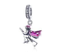 YASHUO Breloque d'Halloween pour bracelets en argent sterling 925 véritable avec citrouille, chapeau magique, tête de mort pour bracelet pour femme (breloques sorcière)