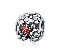 YaShuo Breloque en forme d'oiseau en argent sterling pour bracelets Pandora (coccinelle)