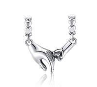YaShuo Jewellery Breloque en forme de n forme de cœur pour bracelet Pandora en argent sterling 925 avec chaîne de sécurité pour bracelet (chaîne de sécurité à la main)