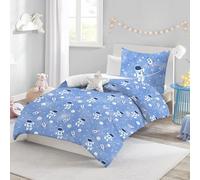 Yasida Housse De Couette Espace 140x200 Enfant - Parure De Lit Galaxie - Motif Astronautes/FuséEs Pour GarçOn/Fille & Ados | 2pc (Housse Couette + Taie 65x65) - Literie Enfant Microfibre Bleu Tendance