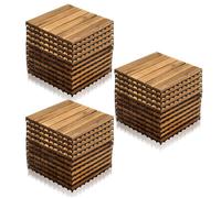 Yaskilosiu 11x Dalles de terrasse en bois d'acacia pour 30 x 30 cm Jardin sol découpe possible REVETEMENT EXTERIEUR EN PLANCHE