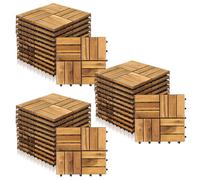 Yaskilosiu 11x Dalles de terrasse jardin clipsables en bois composite 30 x 30 cm Type classique Revêtement de sol