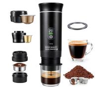 Yaskyly Machine à Café Portable 20 Bar, 3 en 1 Cafetière à Expresso Électrique Rechargeable Compatible avec Capsules Petite & Grande Taille et Café Moul, Chauffage Rapide, pour Camping, Voyage