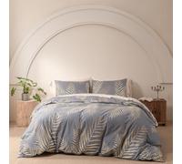 YASMENG Parure de lit 135x200cm Motif Feuilles Or Gris Housse de couette en Microfibre Douce Set de 2 Pièces avec Fermeture Éclair et Taie d'oreiller 80 x 80 cm