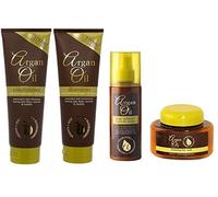 Yasmin Hair and Beauty Bundle - 4 Items - Argan Oil Set - Shampoo, Conditioner, Leave In Heat Defence Spray & Hydrating Hair Mask - For All Hair Types by Yasmin Hair and Beauty