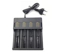 yasoe 1 Pièce 18650 Chargeur de Batterie 4 Emplacements Batterie Au Lithium Rechargeable pour 3,7 V 18650 26650 21700 14500 16340 EU Plug