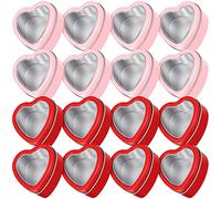 yasoe 16 PCS Boîtes en Métal en Forme de Cœur Boîte à Bonbons Boîte Cadeau avec Couvercle Boîtes en Métal Boîtes à Bougies Vides Boîtes Cadeaux Rouge et Rose pour la Saint-Valentin
