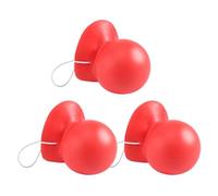 yasoe 3 PièCes Nez de Clown Rouge Klaxonnant Nez de Clown GrinçAnt avec Corde éLastique pour Adultes Halloween Cosplay Costume Accessoires
