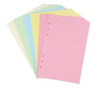 yasoe A5 Inserts de Recharges LignéEs PerforéEs ColoréEs à 6 Trous pour Classeur Organisateur, Papier de Remplissage pour Planificateur à Feuilles Mobiles 5 Couleurs, 50 Feuilles