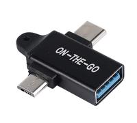 yasoe Convertisseur USB C vers USB 3.0 OTG Adaptateur USB 2 en 1 Type C Micro-OTG
