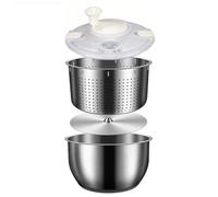 yasoe Essoreuse à Salade 6L en Acier Inoxydable Grande Essoreuse à Légumes avec Couvercle en PP pour Lave-Fruits Essoreuse à Pâtes et Frites Séchoir à Salade