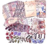 yasoe Fournitures de Scrapbooking (361 Pièces) Kit de Scrapbooking Esthétique Vintage avec Papier, Autocollants, Cadres Photo, Carnet A6 Vierge