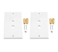 yasoe Lot de 2 Plaques Murales pour Haut-Parleur 1.0 à Un Seul Groupe (Plaque Murale à Fiche Banane) pour Haut-Parleur 1.0, Blanc