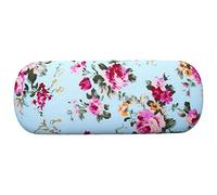 yasoe Nouveau Lunettes éTui Rigide pour les Lunettes Femmes éTuis Optiques Lunettes à Imprimé Floral Porte-BoîTe à Lunettes Etui de Lunettes (Bleu Clair)