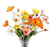 yasoe Paquet de 8 Fleurs Artificielles Fleurs de Pavot en Soie pour Bouquet de DéCoration IntéRieure FêTe de Mariage Fausse Fleur, Arrangement de Fleurs