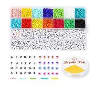 yasoe Perles Kandi Perles Arc-en-Ciel pour Bracelets Kit Couleurs Perles Kandi et Perles Lettre Perles Arc-en-Ciel en Plastique Faciles à Utiliser Faciles à Remplacer