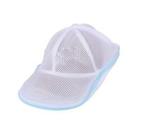 yasoe Protecteur de Lavage de Chapeau Simple, Nettoyeur de Casquette de Baseball, Sac à Linge, Sac de Lavage de Chapeau, Sac en pour Machine à Laver, Nouveau 2 Pièces, Bleu et Blanc