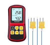 yasoe Thermomètre à Thermocouple Numérique, Thermomètre à Double Canal avec Deux Sondes de Type K, Affichage LCD, Compteur de Température