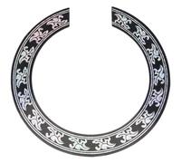 yasoe Trou de Son Rose Sticker Autocollant pour PièCes de Guitare Classique Acoustique Noir + Argent