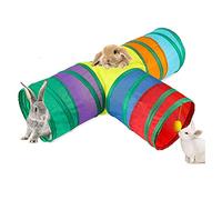 yasoe Tunnels et Tubes de Lapin Pliables 3 Voies Lapin Cachette Animal Activité Tunnel pour Lapins Nains Lapin Kitty