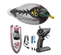 yasoe V201 Bateau TéLéCommande Canard TéLéCommande Bateau 2.4 Ghz Chasse Mouvement TéLéCommande Canard Bateau éTanche pour Piscine éTang Jardin DéCor