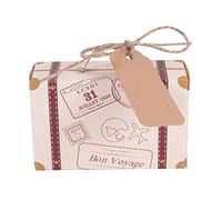 yasoe Valise Mini 50Pcs Boite de Faveur Favor Bonbonniere, Vintage Papier Kraft avec des Etiquettes et de La Corde pour Le Mariage/Voyage Themed/Douche Nuptiale Decoration